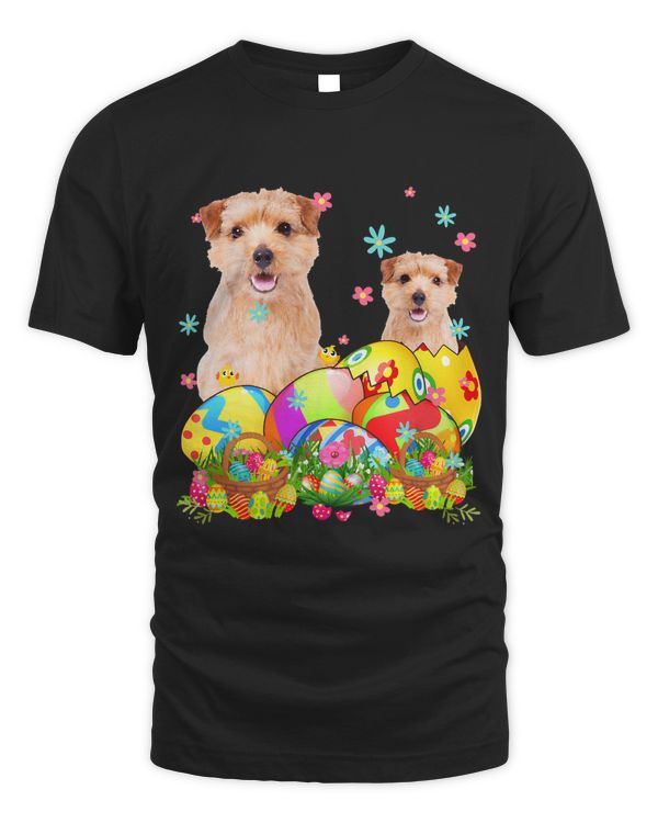 Happy Easter Day Norwich Terrier With Easter Eggs Dog Lover
