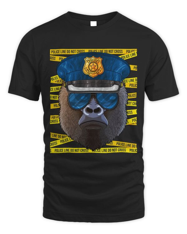 Gorilla Police Officer Policeman Funny Police Monkey