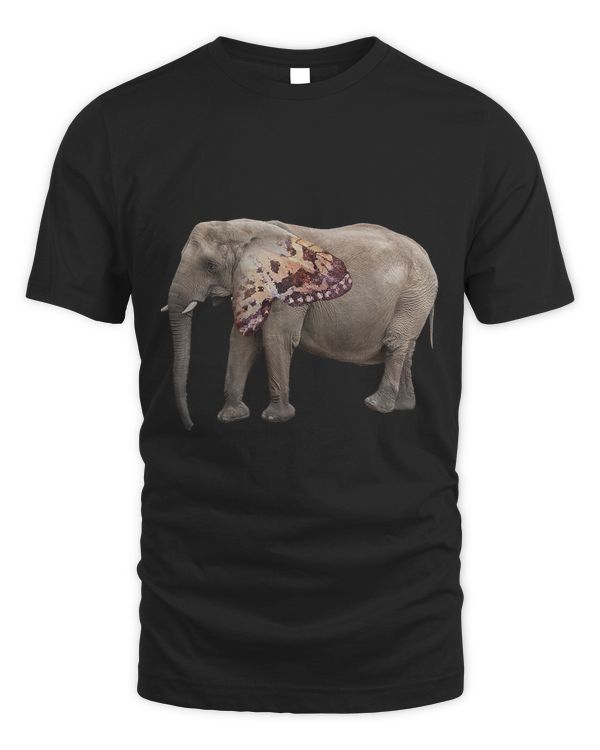Big Grey Elephant With Buttery Fly Wing Ears I Love Animals