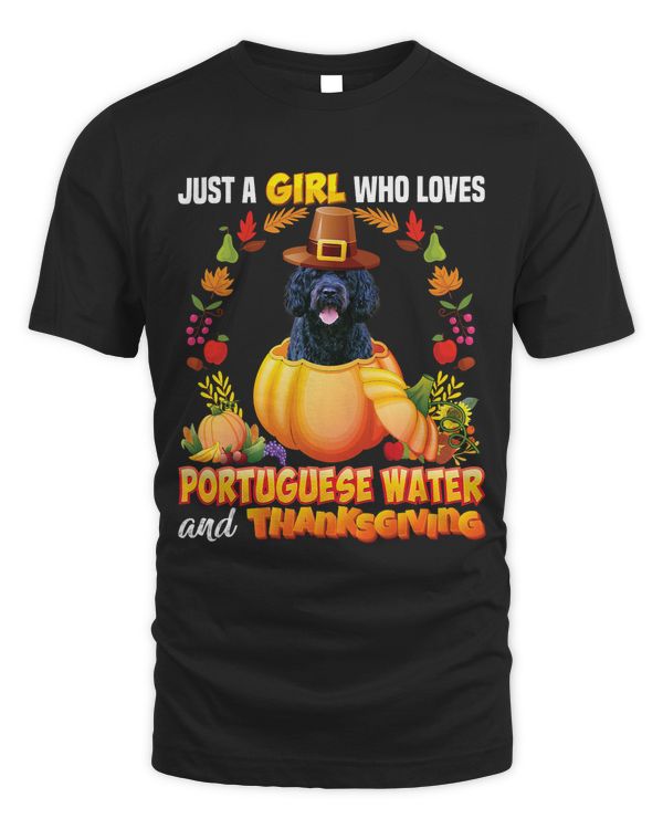 Just A Girl Who Loves Portuguese Water Dog And Thanksgiving 51
