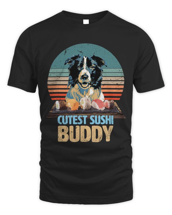 Funnycute Border Collie loves sushi at Christmas