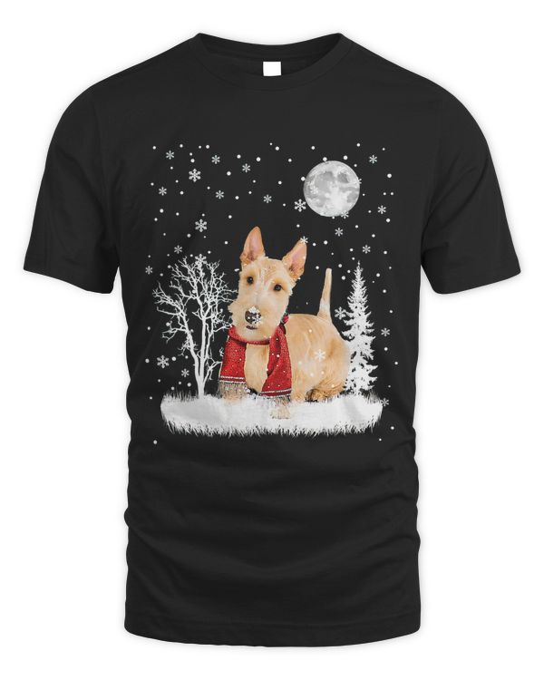 Scottish Terrier Under Moonlight Snow Christmas Pajama 33