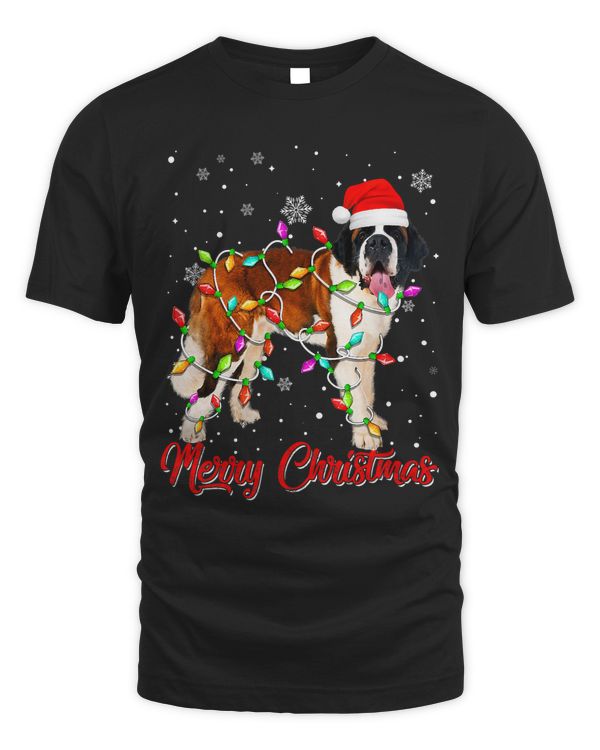 Merry Christmas Lights Bernard Dog Funny Dog Lover 230