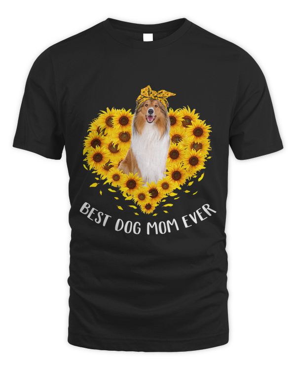 Rough Collie Mom Sunflower Dog Mom Women