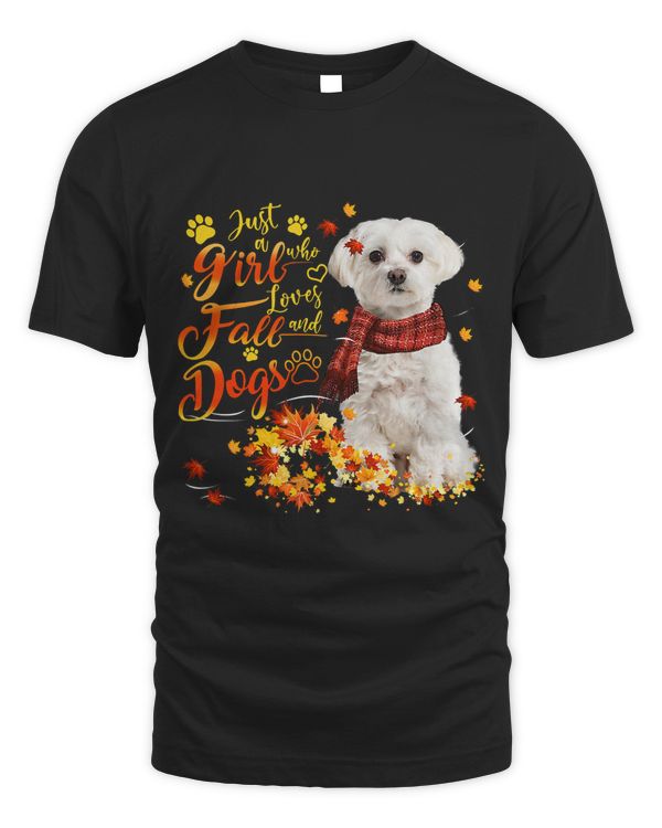 White Maltese Just A Girl Who Loves Fall And Dogs 337