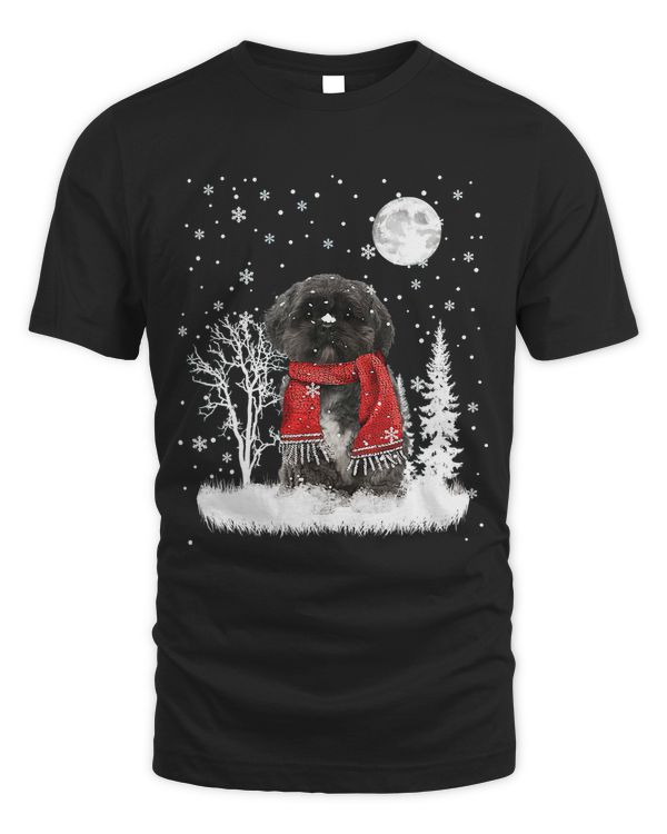 Lhasa Apso Under Moonlight Snow Christmas Pajama 278