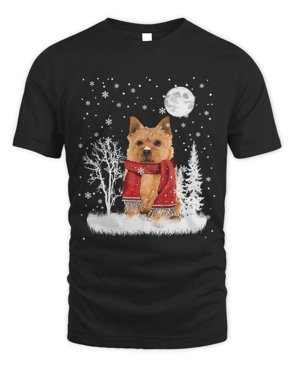 Norwich Terrier Under Moonlight Snow Christmas Pajama 277
