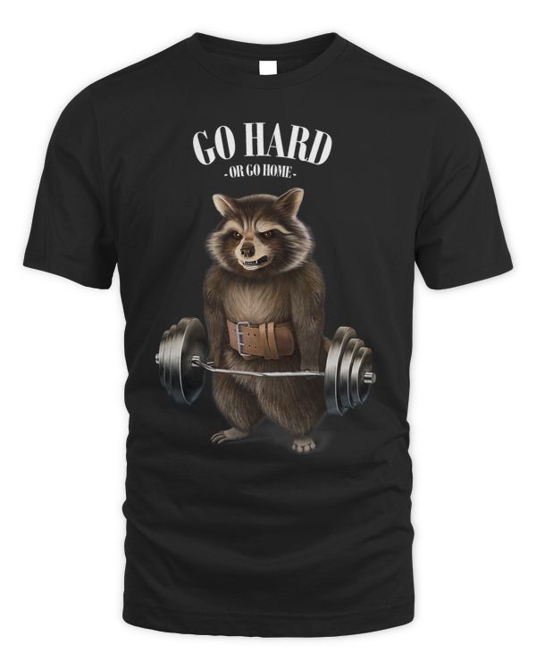 Raccoon Muscle Training with Barbell Shrug Bar Fitness Gym 1