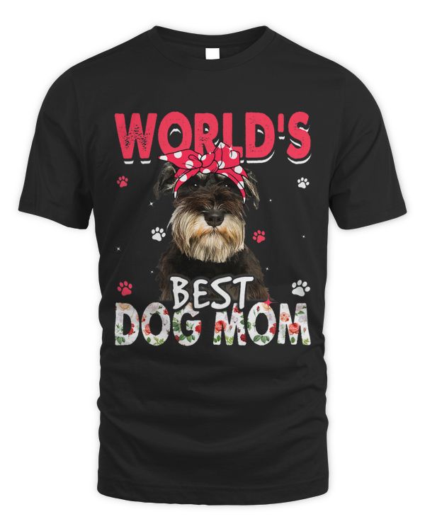 Womens Worlds Best Schnauzer Dog Mom Funny Mothers Day