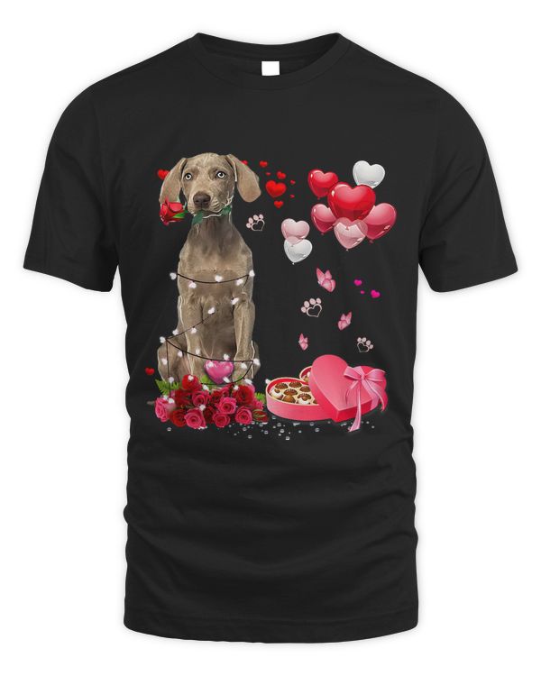 Funny Weimaraner Rose Heart Happy Valentine Day Dog Mom