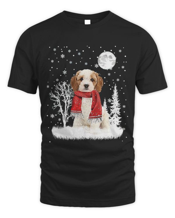 Cavapoo Under Moonlight Snow Christmas Pajama 306