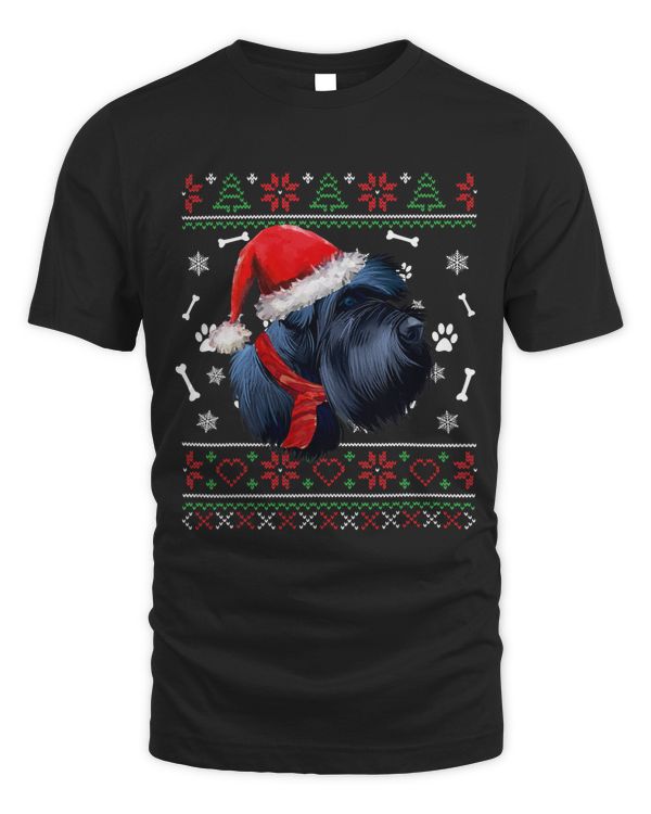 Ugly Sweater Christmas Giant Schnauzer Santa Hat Pajama Xmas