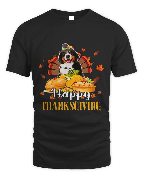 Happy Thanksgiving Turkey Appenzeller Sennenhund Wearing Hat