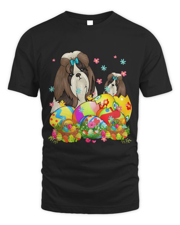 Happy Easter Day Shih Tzu With Easter Eggs Dog Lover