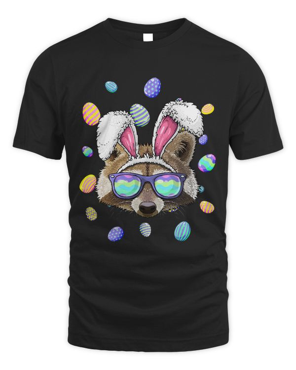 Raccoon Easter Bunny Ears Funny Easter Eggs Hunting