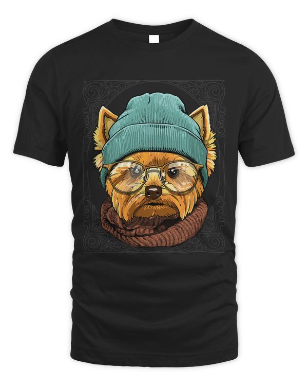 Hipster Yorkshire Terrier With Glasses Dog Lover 573
