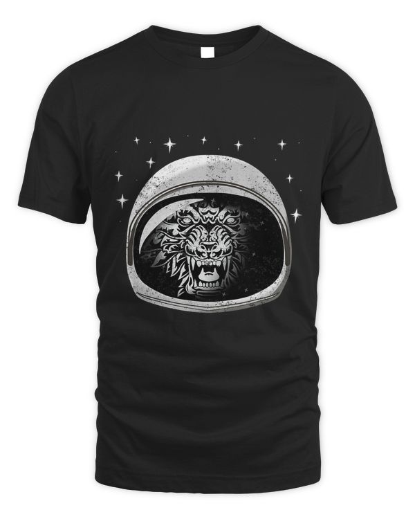 Astronaut Snarling Wolf Animal Retro Space Exploration