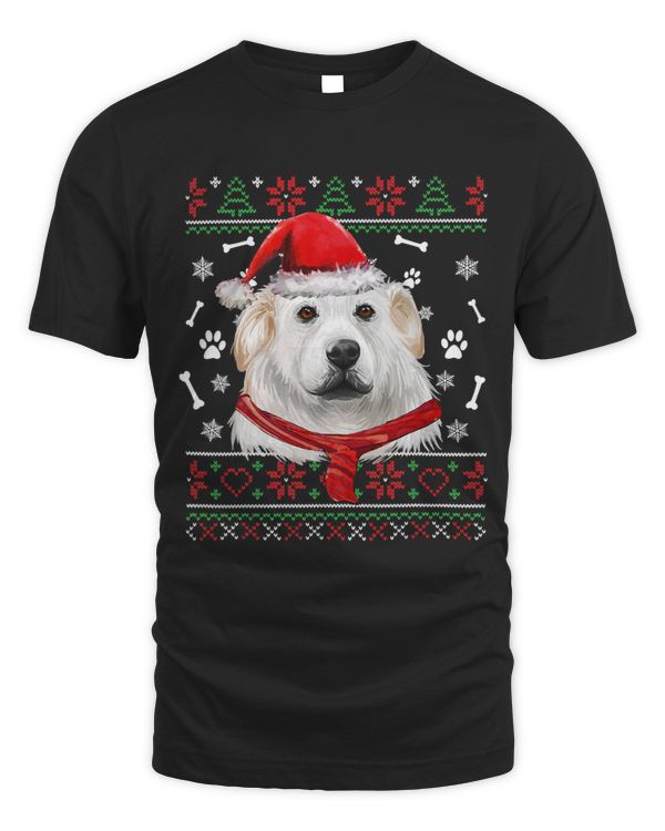 Ugly Sweater Christmas Kuvasz Dog Santa Hat Pajama Xmas