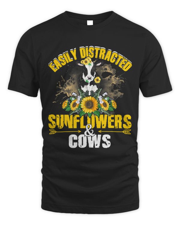 Easily Distracted By Sunflowers And Cows