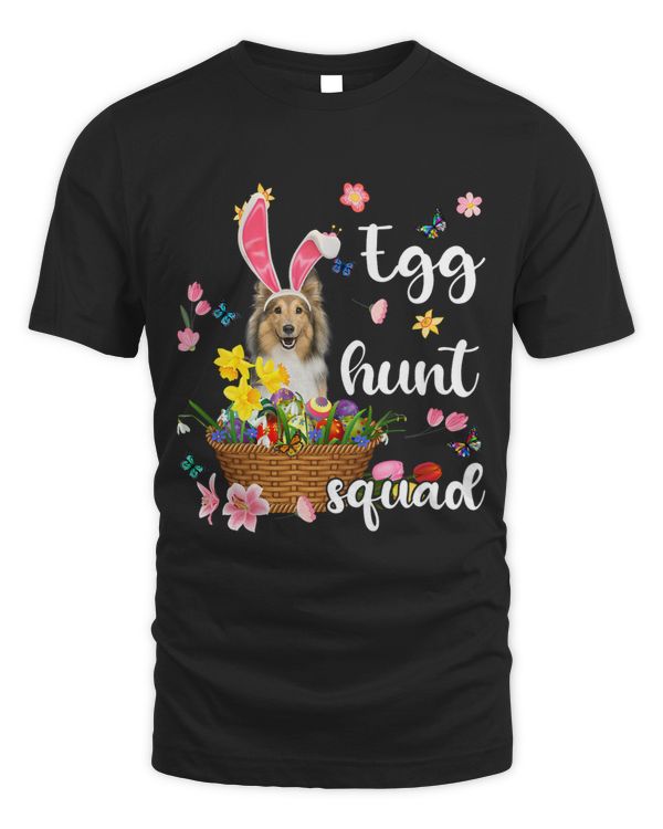 Shetland Sheepdog Happy Easter Day Easter Colorful Egg Hunt