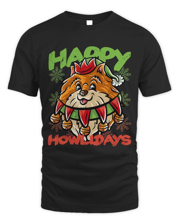 Happy Howlidays Pomeranian Elf Dog Merry Christmas Dogs 55