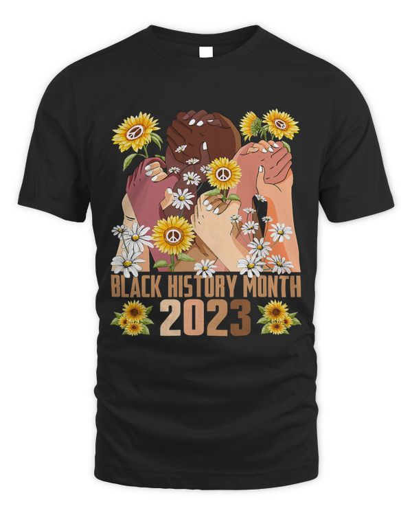 Black History Month 2023 BHM Pride Hand Fist Peace Sunflower