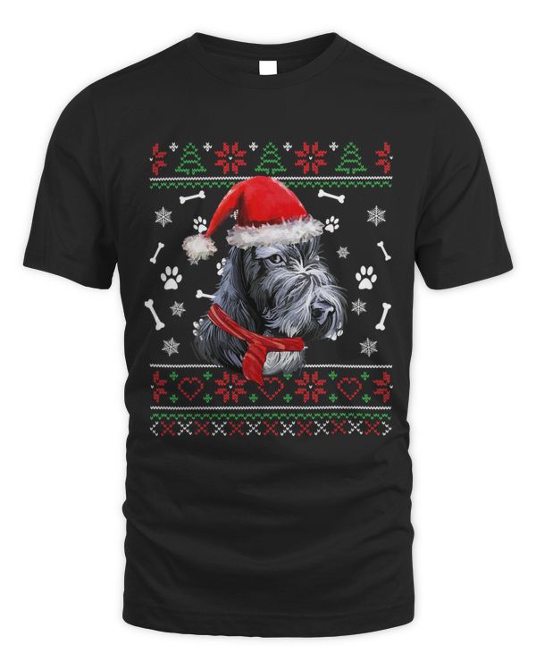 Ugly Sweater Christmas Kerry Blue Terrier Santa Hat Pajama
