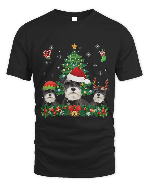 Merry Dogmas Schnauzer Santa Elf Reindeer Dog Christmas Paws 162