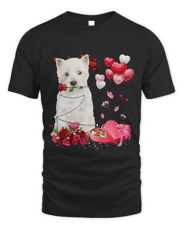 Funny Westie Rose Heart Happy Valentine Day Dog Mom