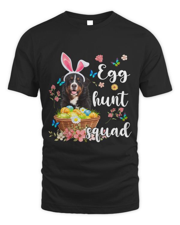 Bernese Mountain Happy Easter Day Colorful Egg Hunt Squad