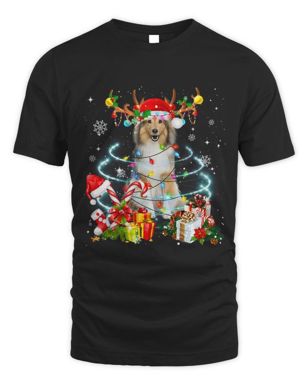 Sheltie Reindeer Christmas Tree Lights Pajama Dog Xmas 185