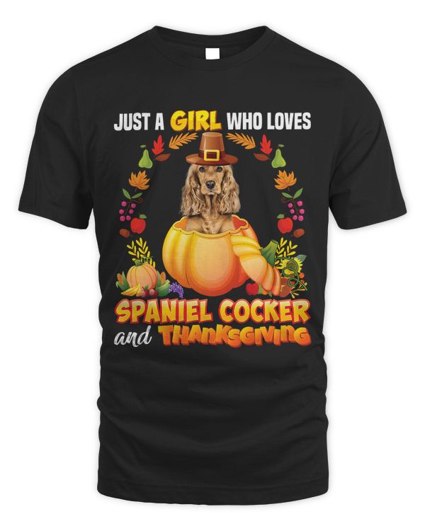 Just A Girl Who Loves Spaniels Cocker Dog And Thanksgiving 71