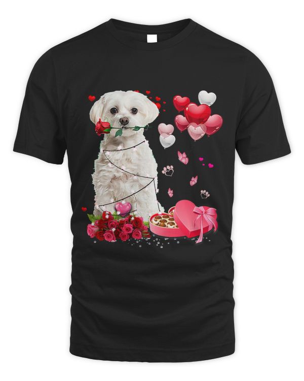 Funny Maltese Rose Heart Happy Valentine Day Dog Mom