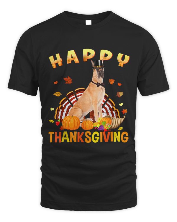 Happy Thanksgiving Cute Great Dane Turkey Pilgrim Hat Funny 199