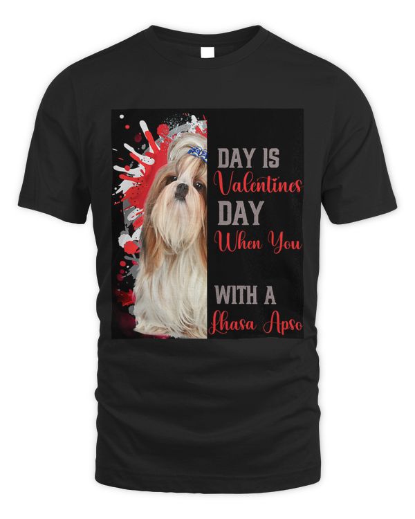 Womens Valentines Day Lhasa Apso Mom Mother Doggy Mum Mummy