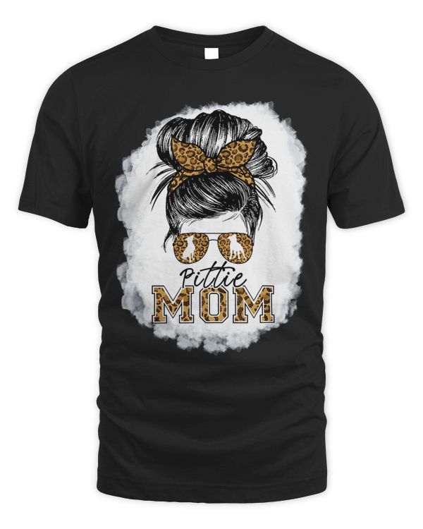 Pittie Mom Messy Bun Pitbull Dog Owners Love Mothers Day