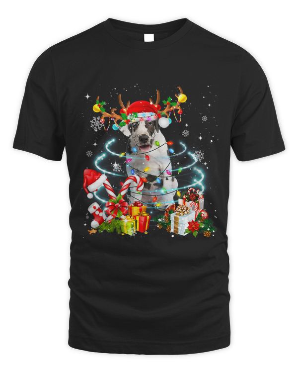 Great Dane Reindeer Christmas Tree Lights Pajama Dog Xmas 226