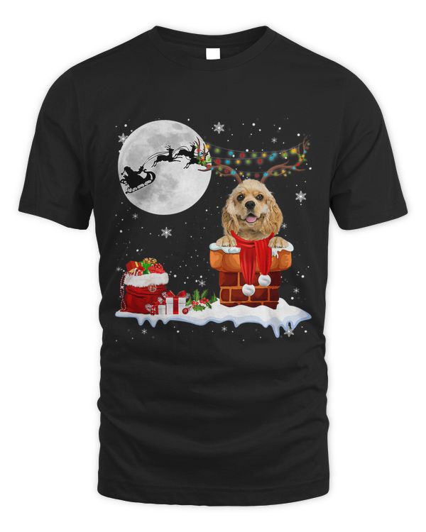 Spaniel Christmas Tree Lights Pajama Dog Lover Santa Xmas 66