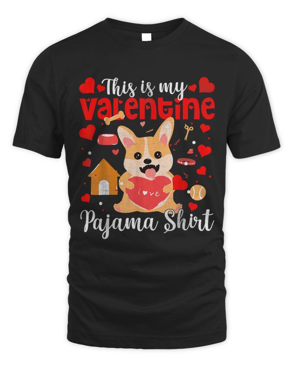 Cute Dog Holding Heart This Is My Valentine Pajama Pet Lover 195