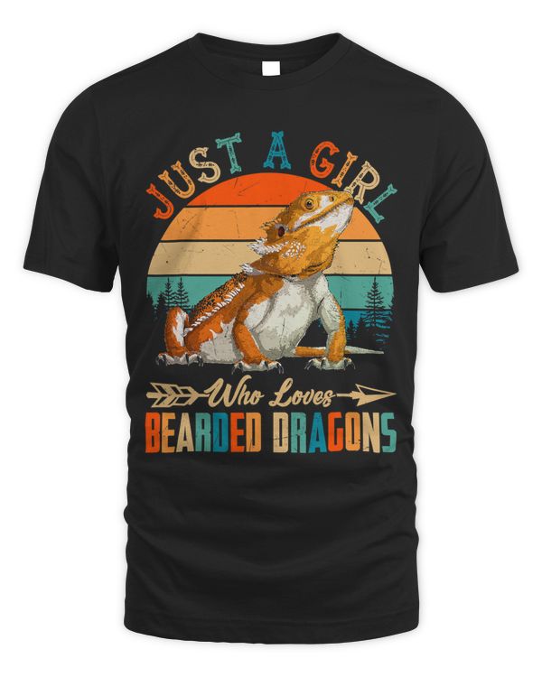 Retro Vintage Just A Girl Who Loves Bearded Dragons Lizards 93