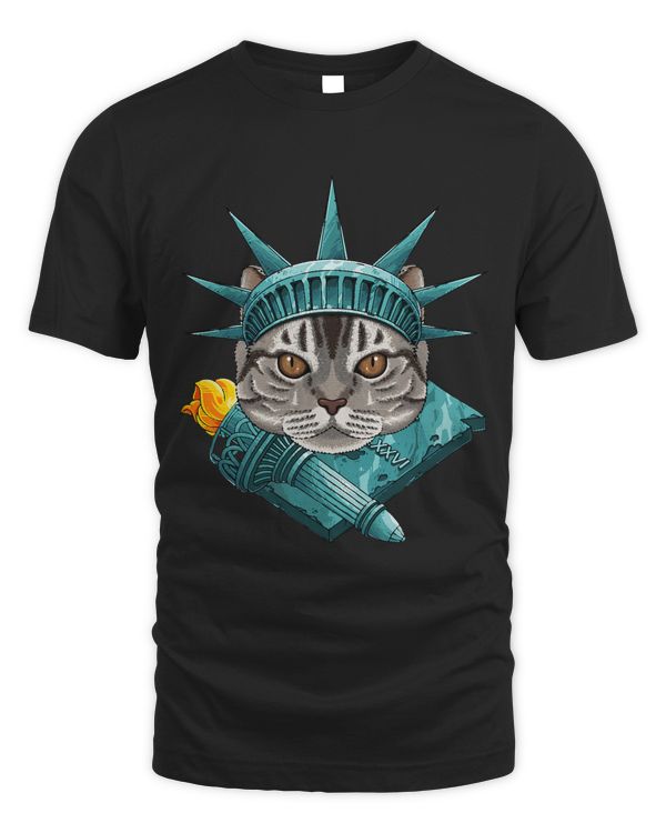 Statue Of Liberty American Shorthair 4th Of July USA America
