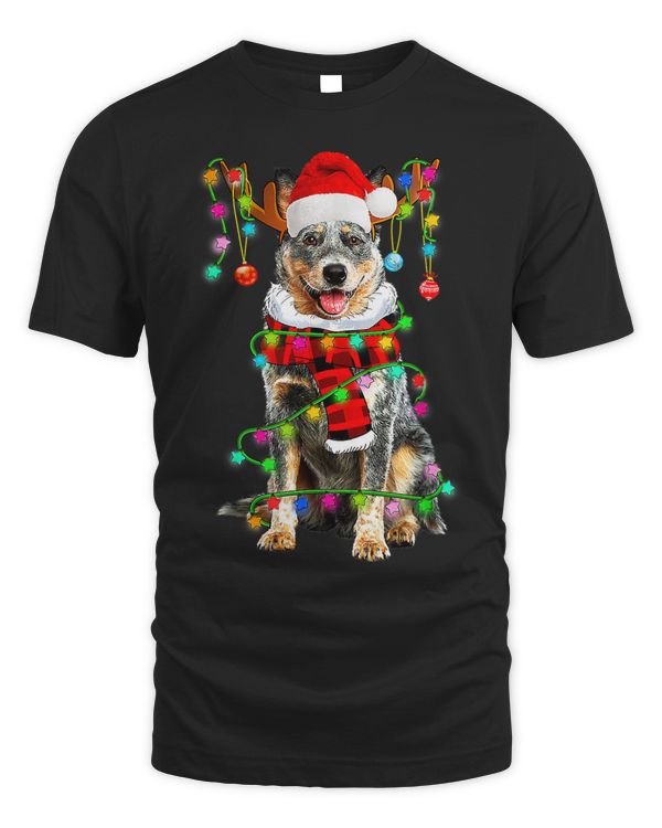 Australian Cattle Dog Santa Xmas Puppy Lover Christmas Light243