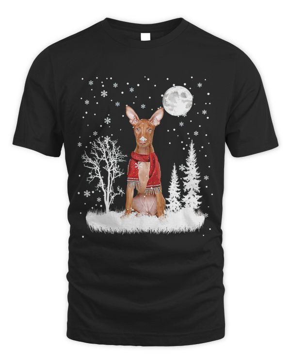 Pharaoh Hound Under Moonlight Snow Christmas Pajama 307
