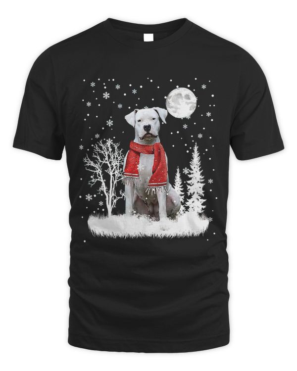 Dogo Argentino Under Moonlight Snow Christmas Pajama 300