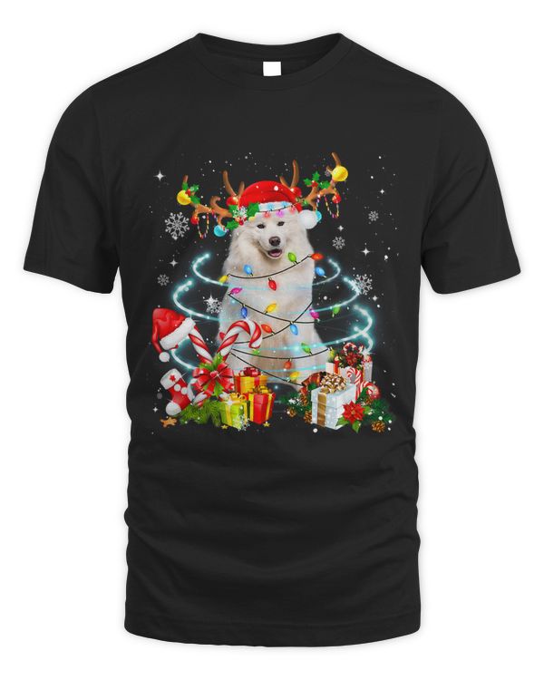Samoyed Reindeer Christmas Tree Lights Pajama Dog Xmas 183