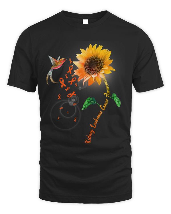 Kidney Leukemia Cancer Awareness Orange Sunflower Hummingbir