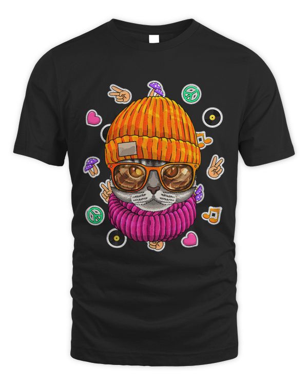 Hipster American Shorthair Geek Nerd Glasses Love Peace Sign