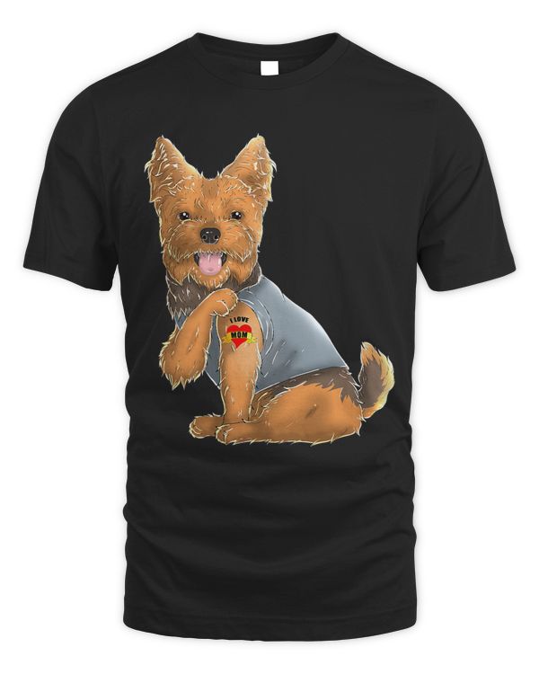 Yorkshire Terrier I Love Mom Tattoo Dog Shirt Yorkie Mom