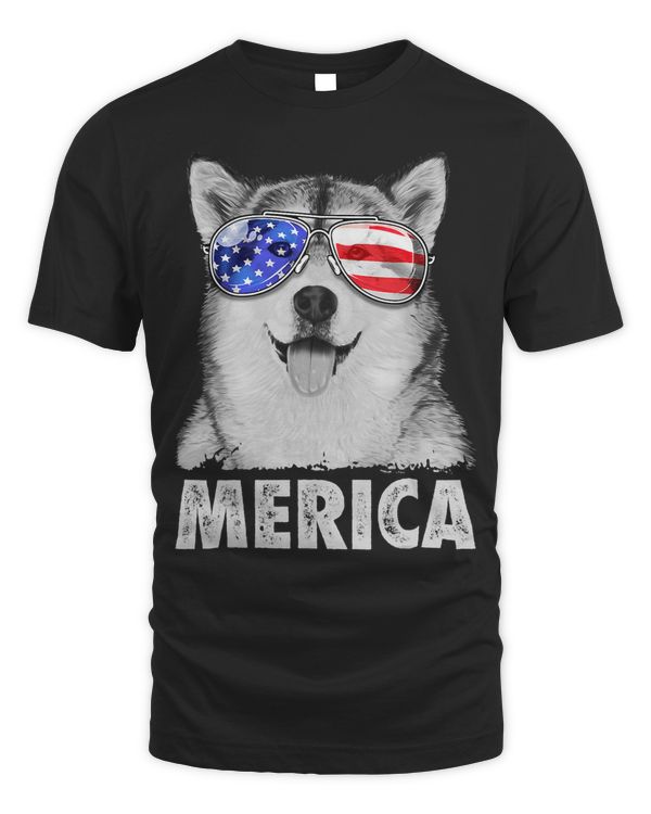 Alaskan Malamute 4th of July Merica American Flag Sunglasses 1