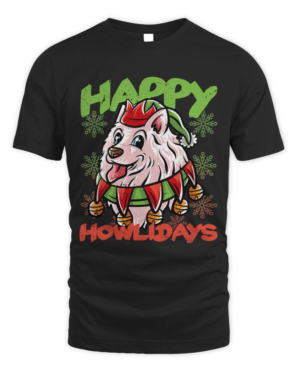 Happy Howlidays Japanese Spitz Elf Dog Merry Christmas Dogs 63